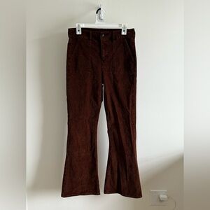 American Eagle Chocolate Brown Corduroy Flare Pants Size 10